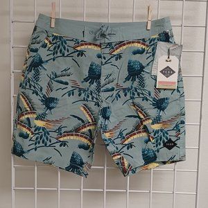 Critical Slide Society Men's Beach Shorts-La Punta Boardie- Glacier -Blue